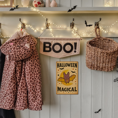 Halloween Magical – Cute Bat & Crescent Moon