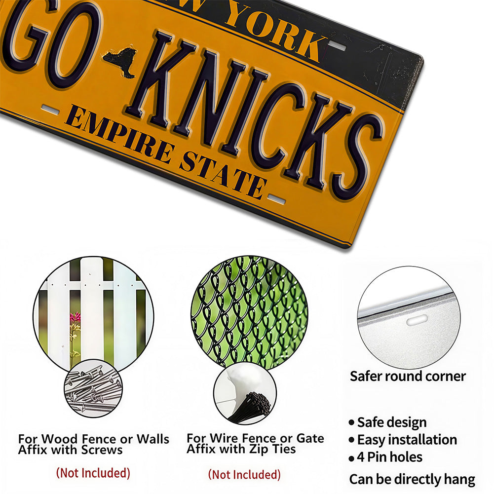 Custom New York License Plate Metal Sign - Go Knicks