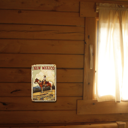 Vintage New Mexico Cowgirl Travel Poster