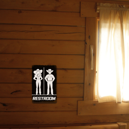 Restroom Cowboy & Cowgirl Silhouette