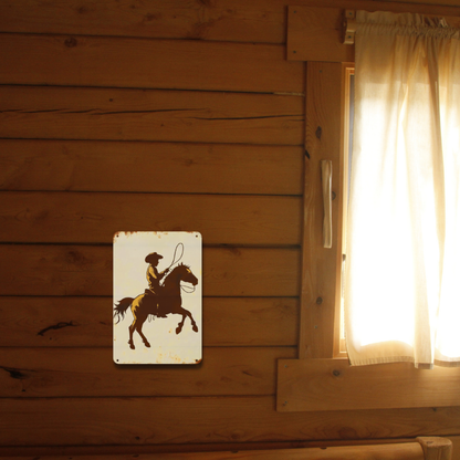 Minimalist Cowboy Roping Silhouette