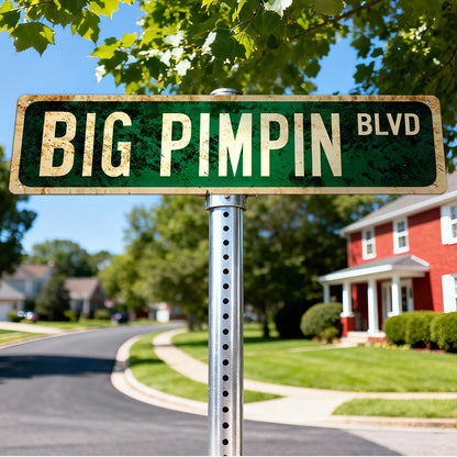 BIG PIMPIN BLVD Metal Street Sign