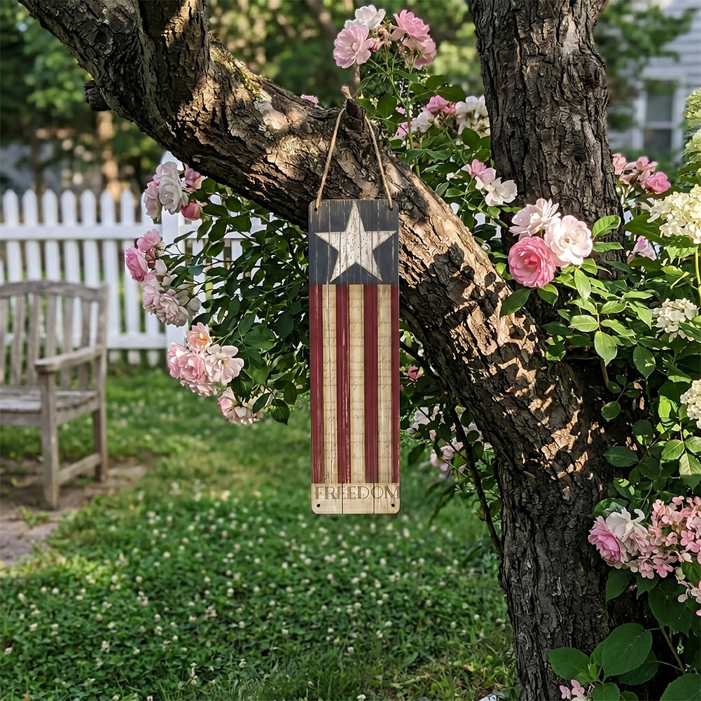Vertical Freedom American Flag Metal Sign