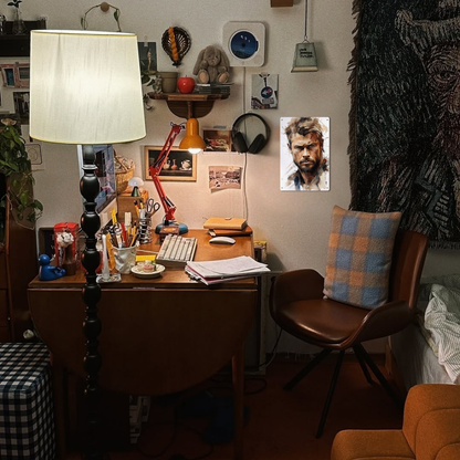 Watercolor Splash Portrait Chris Hemsworth Tin Sign