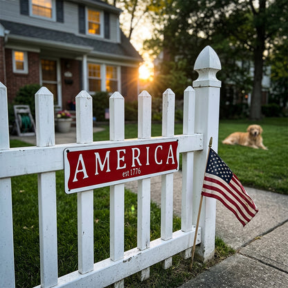 America Est 1776 Metal Sign