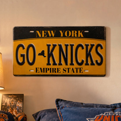 Custom New York License Plate Metal Sign - Go Knicks