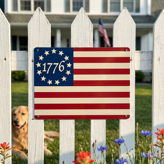 1776 Betsy Ross Flag Metal Sign – Patriotic Americana Wall Decor