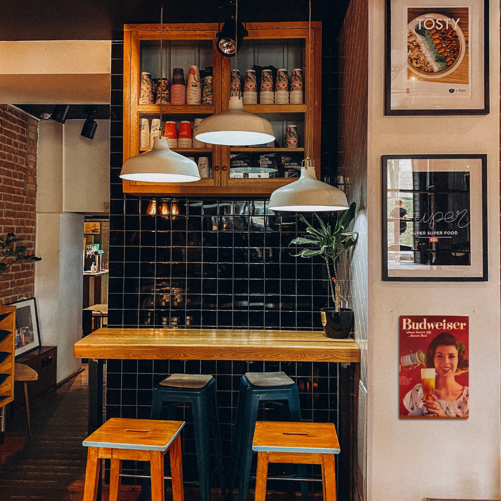 Budweiser “Where There’s Life” Shamrock Vintage Sign