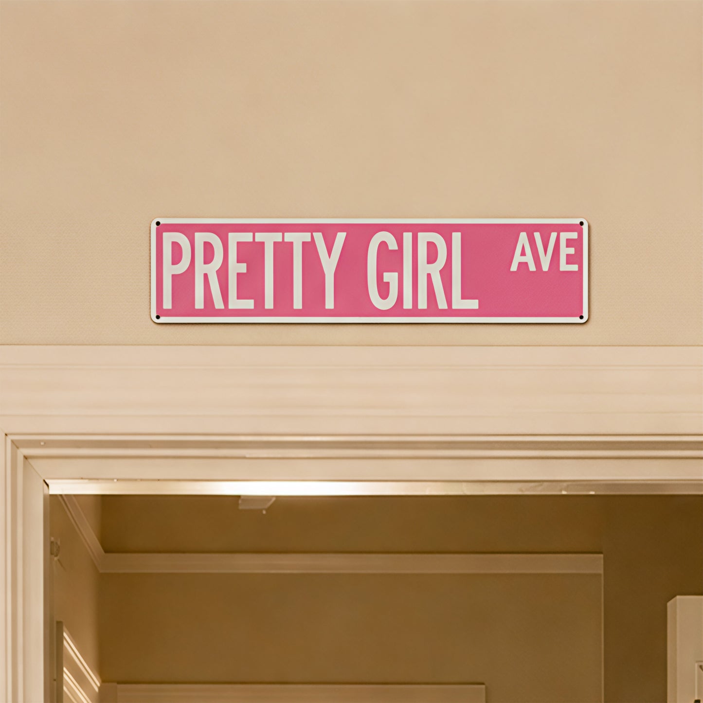 Pretty Girl Ave Metal Sign