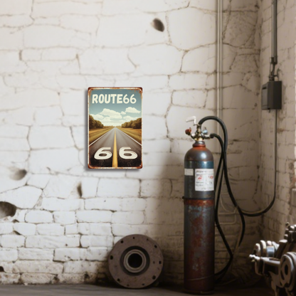 Vintage Route 66 Highway Metal Tin Sign