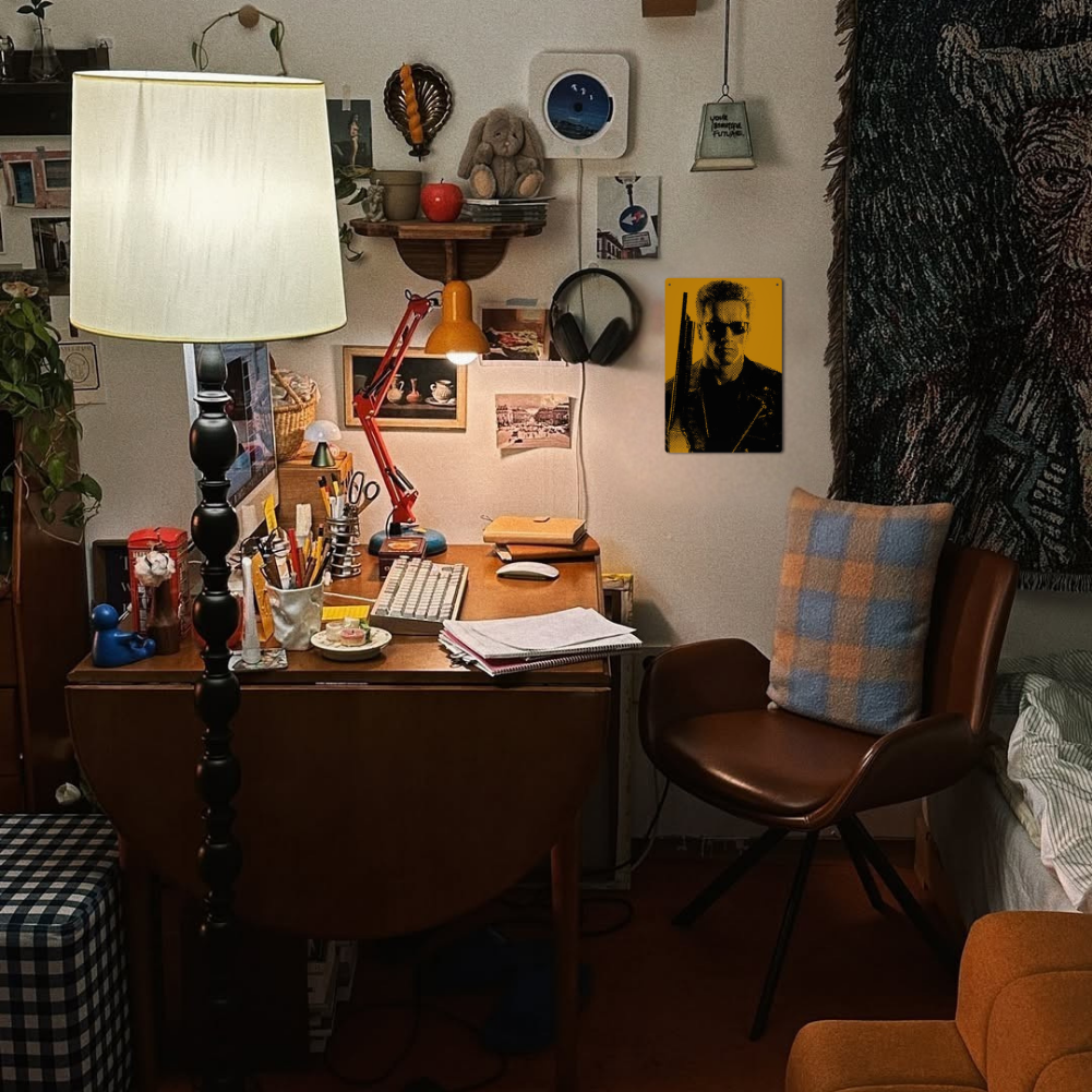 Arnold Pop-Art Halftone Portrait Tin Sign