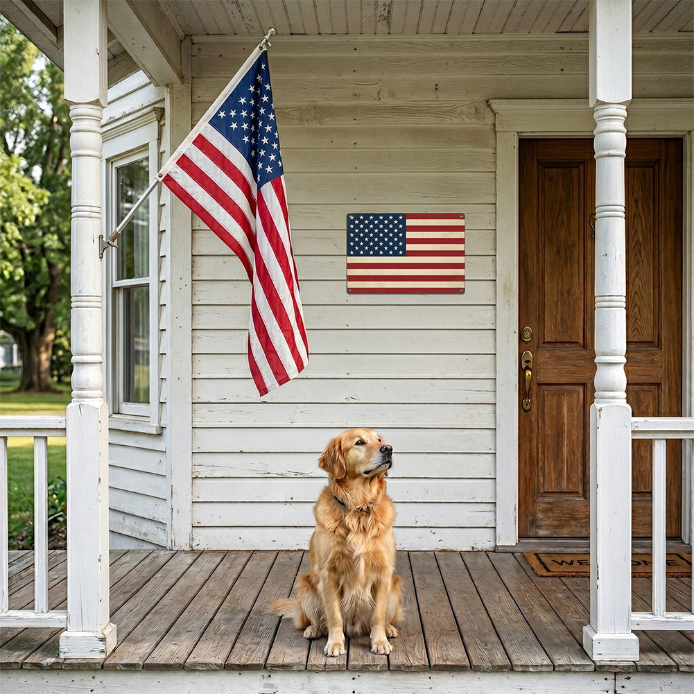 American Flag Metal Sign - 12 x 16 Inch