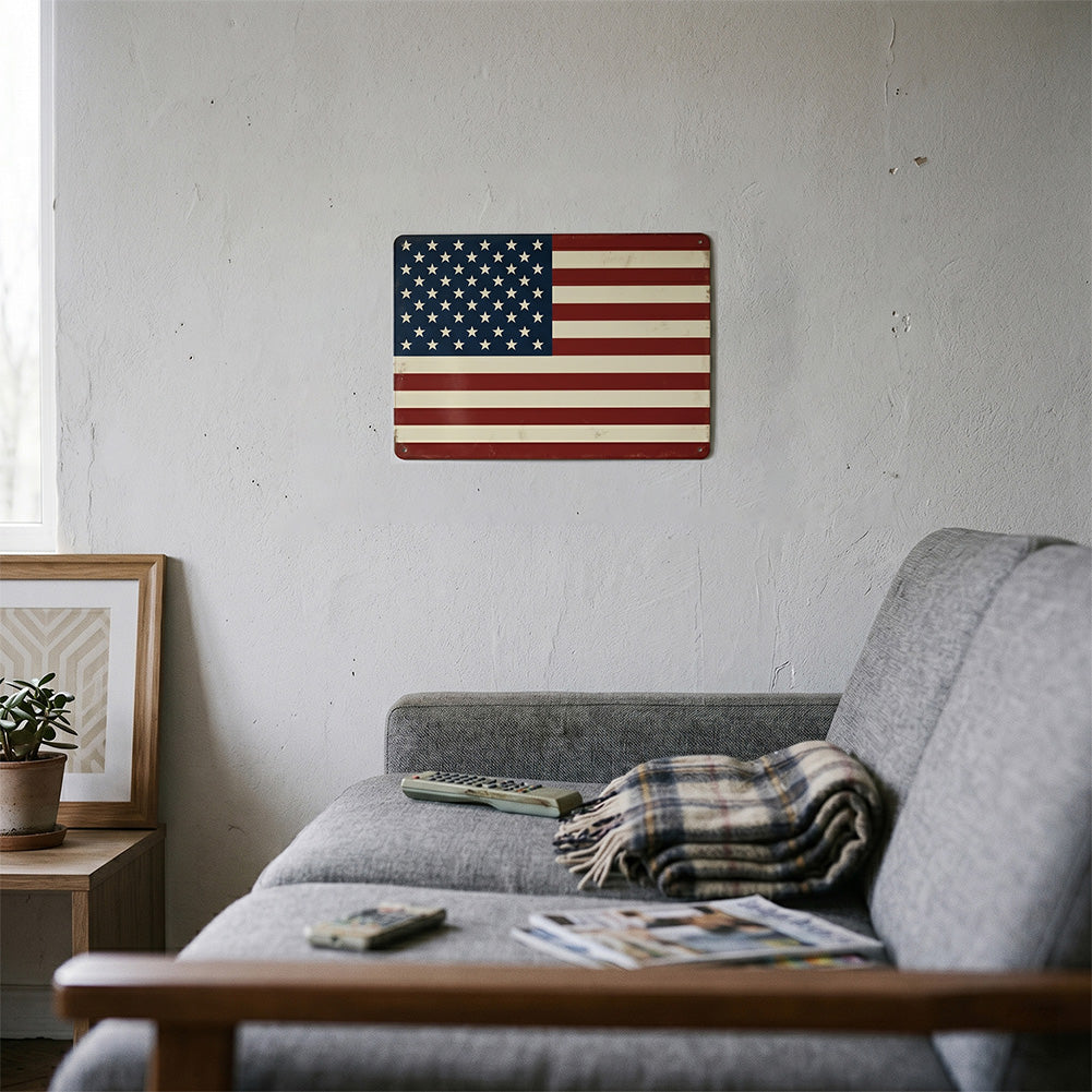 American Flag Metal Sign - 12 x 16 Inch