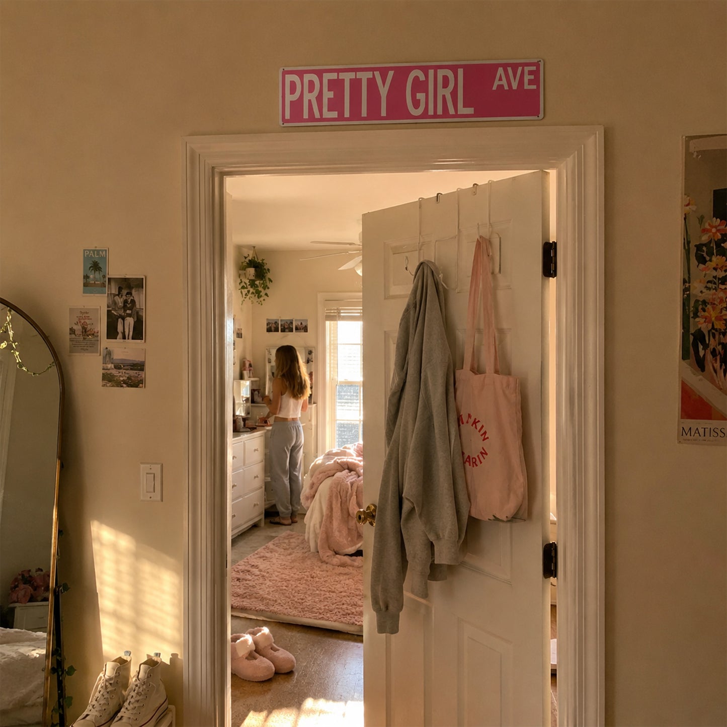 Pretty Girl Ave Metal Sign