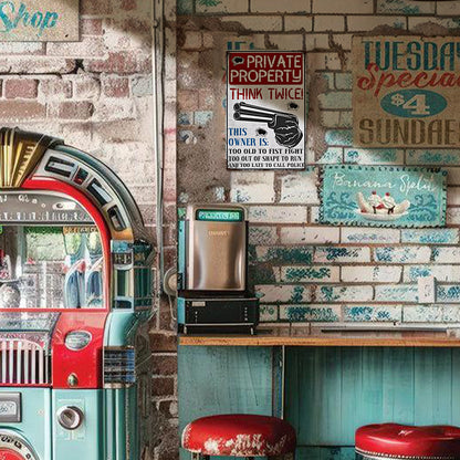 Private Property Think Twice Metal Sign