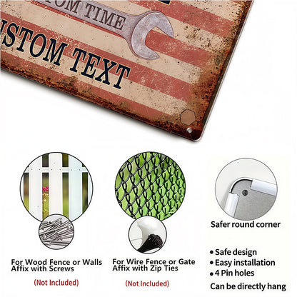Retro Repair & Service Garage Wall Decor- Dad's Garage Metal Sign