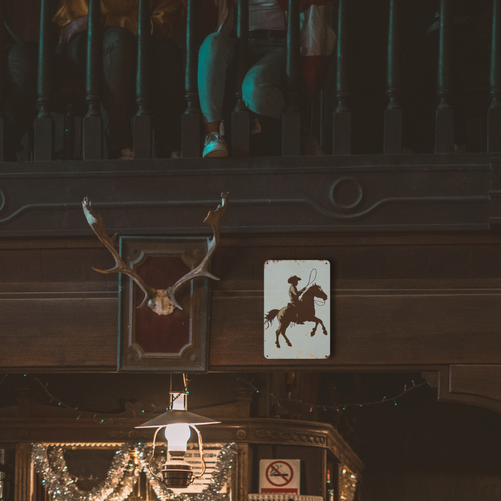 Minimalist Cowboy Roping Silhouette