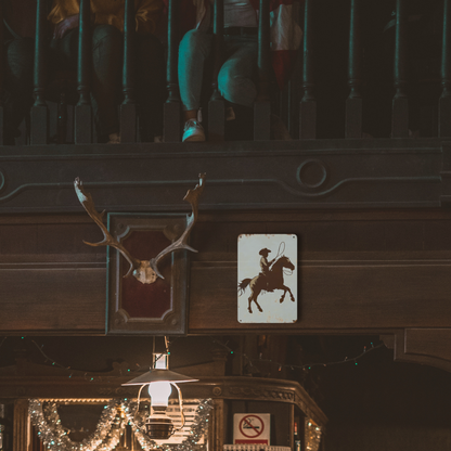 Minimalist Cowboy Roping Silhouette