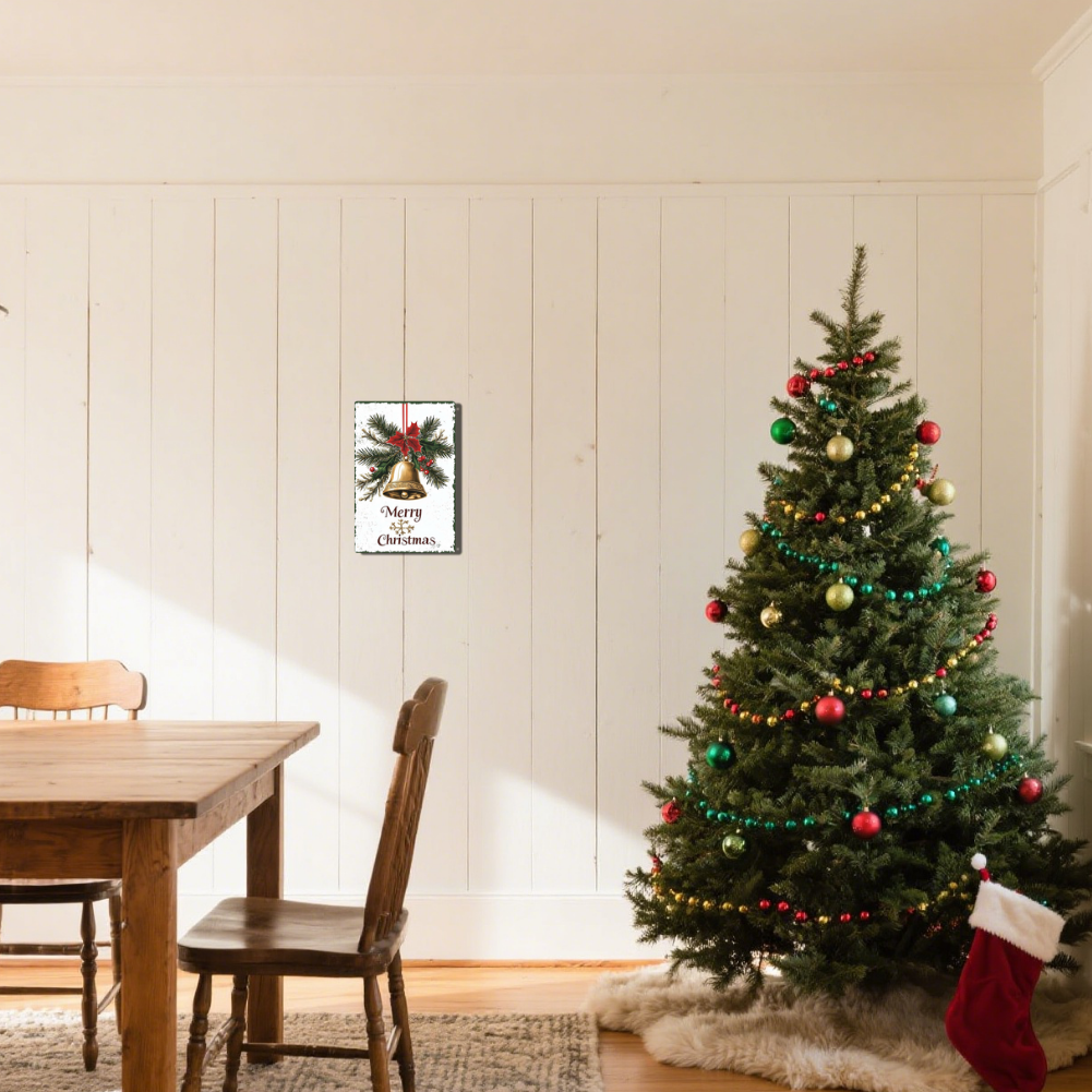 "Merry Christmas" Classic Bell & Holly