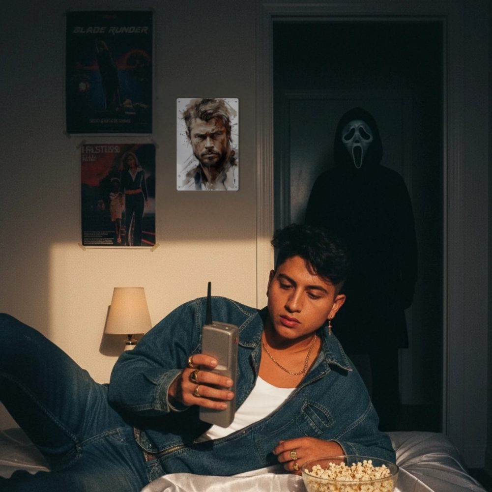 Watercolor Splash Portrait Chris Hemsworth Tin Sign