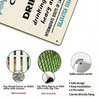 Funny Backyard Forecast Metal Sign - Grilling and Chilling