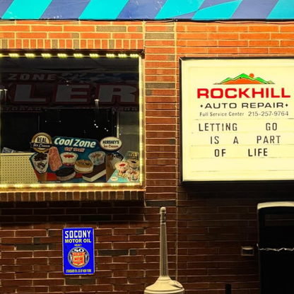 SOCONY Motor Oil Vintage Tin Sign