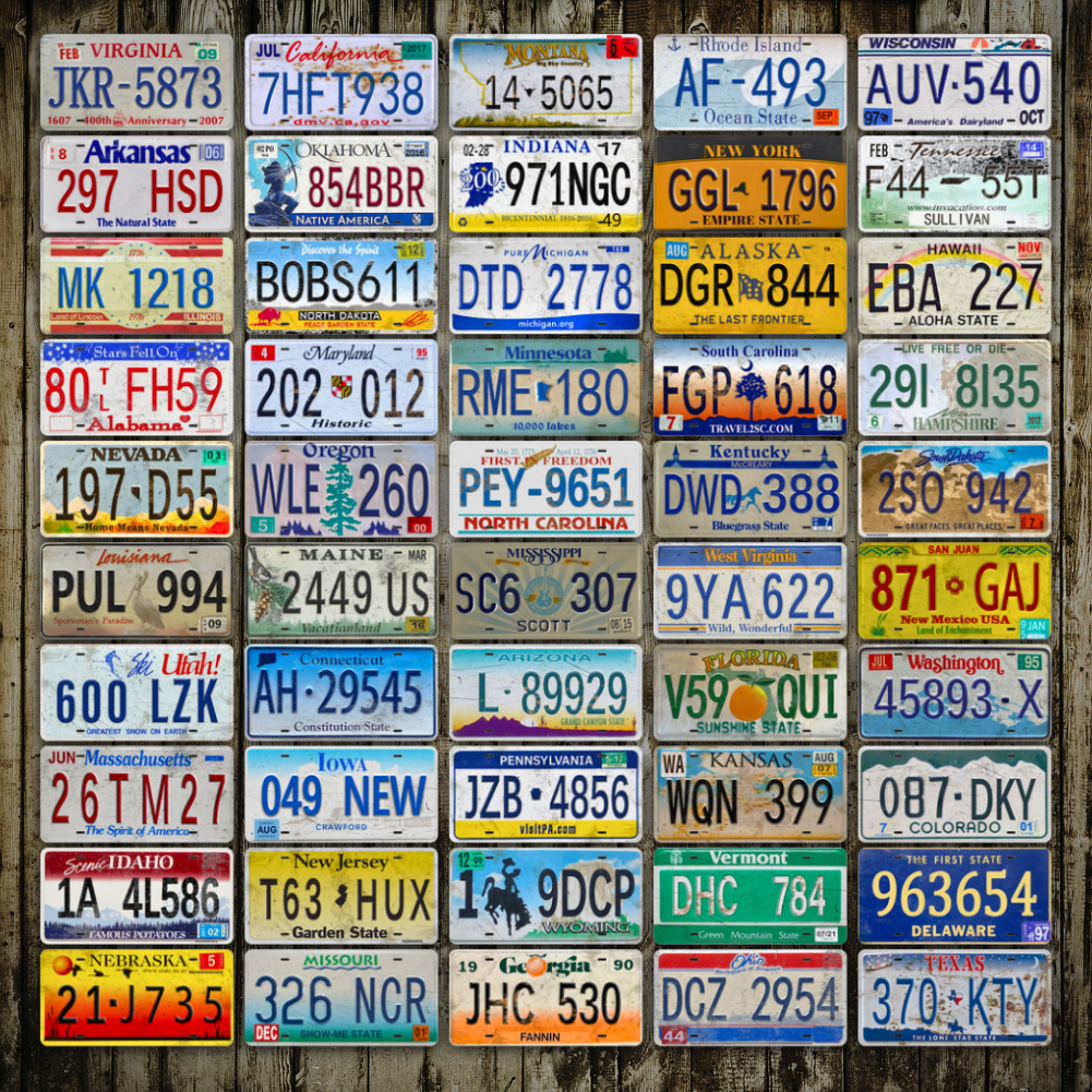 50pcs - 50 U.S. States - Car License(6*12Inch)