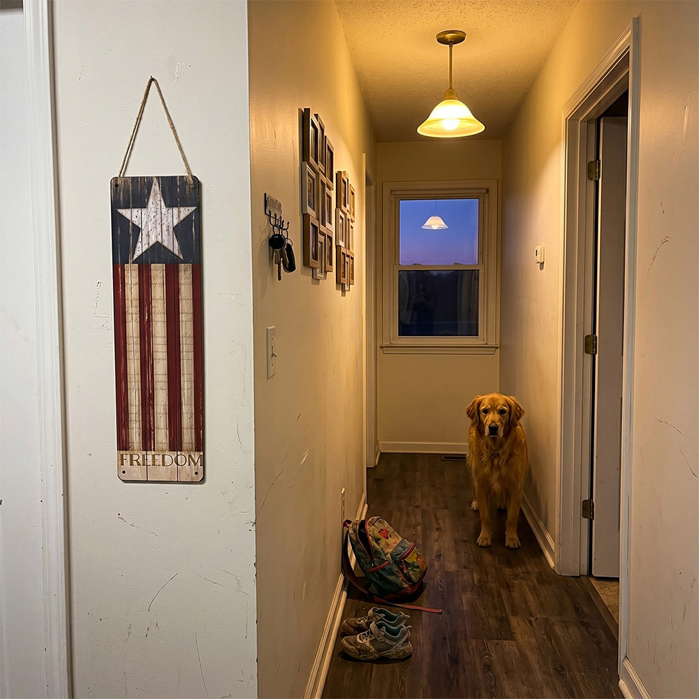 Vertical Freedom American Flag Metal Sign