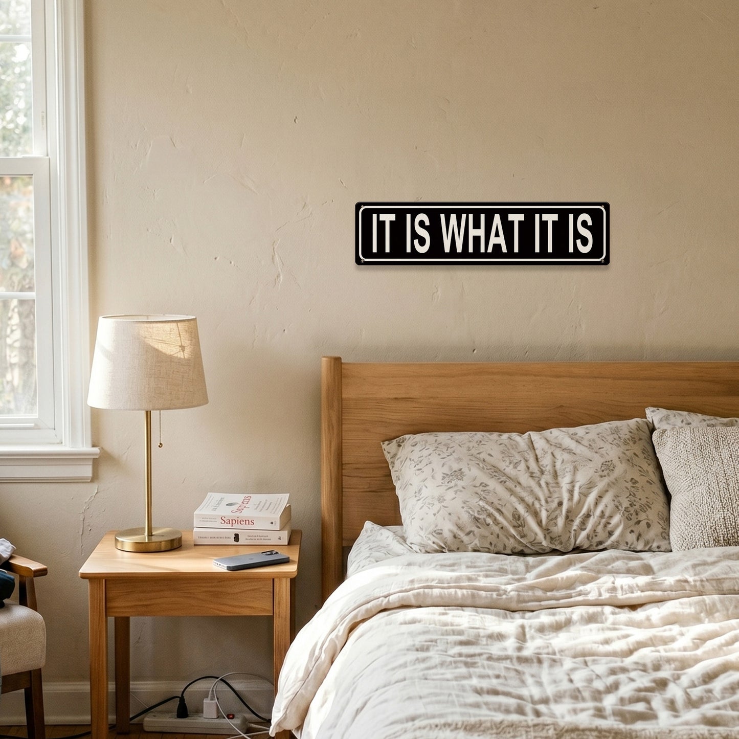 Funny Minimalist Wall Decor – It Is What It Is Metal Street Sign