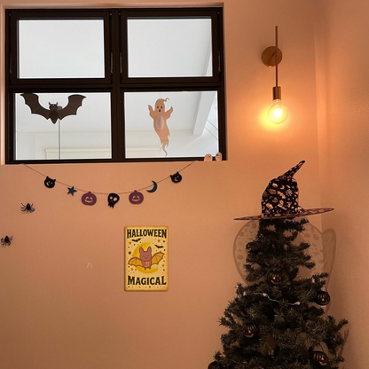 Halloween Magical – Cute Bat & Crescent Moon