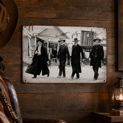 Western Gunslinger Metal Sign – Old West Cowboy Wall Decor