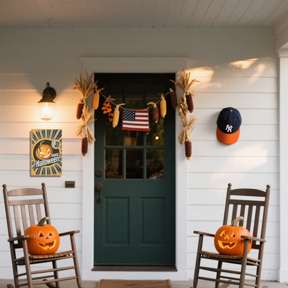 Happy Halloween Vintage Pumpkin Cartoon Style