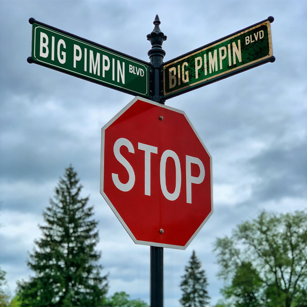 BIG PIMPIN BLVD Metal Street Sign