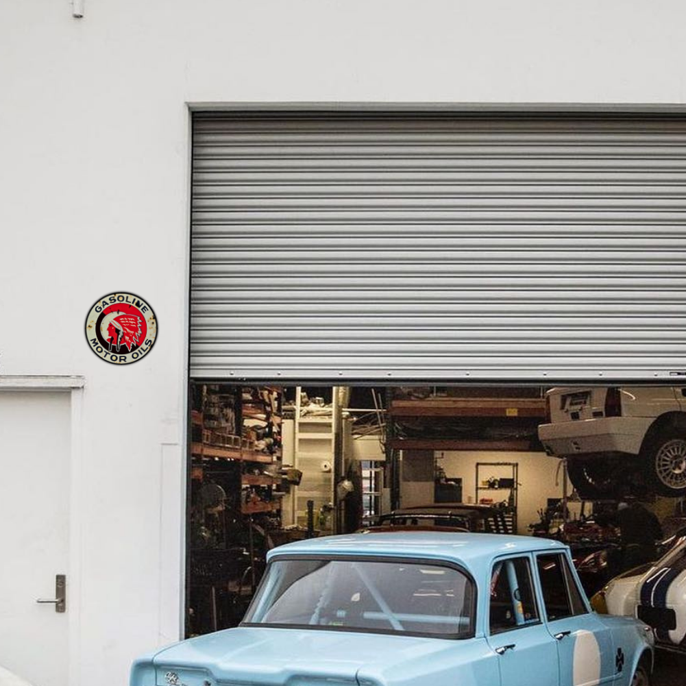 Vintage “Gasoline Motor Oils” Round Tin Sign