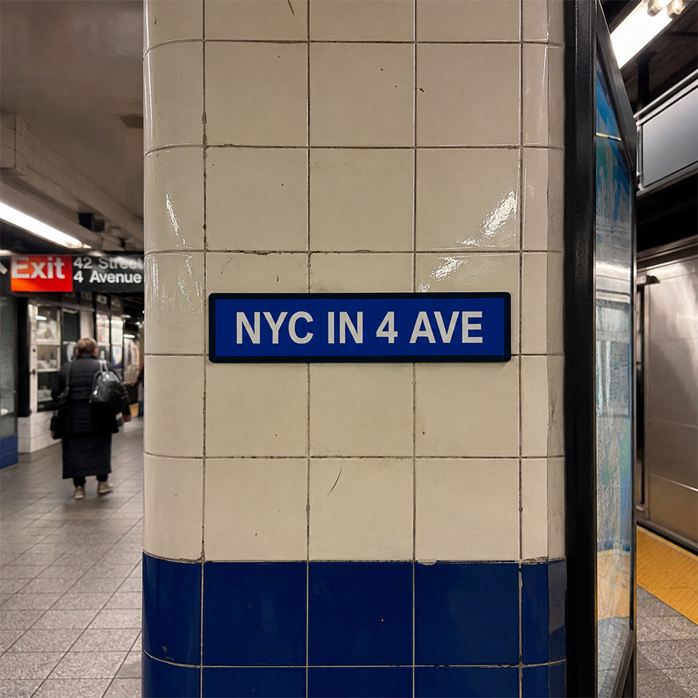 NYC in 4 Ave Metal Sign – 27 Years Later, New York Stand Up