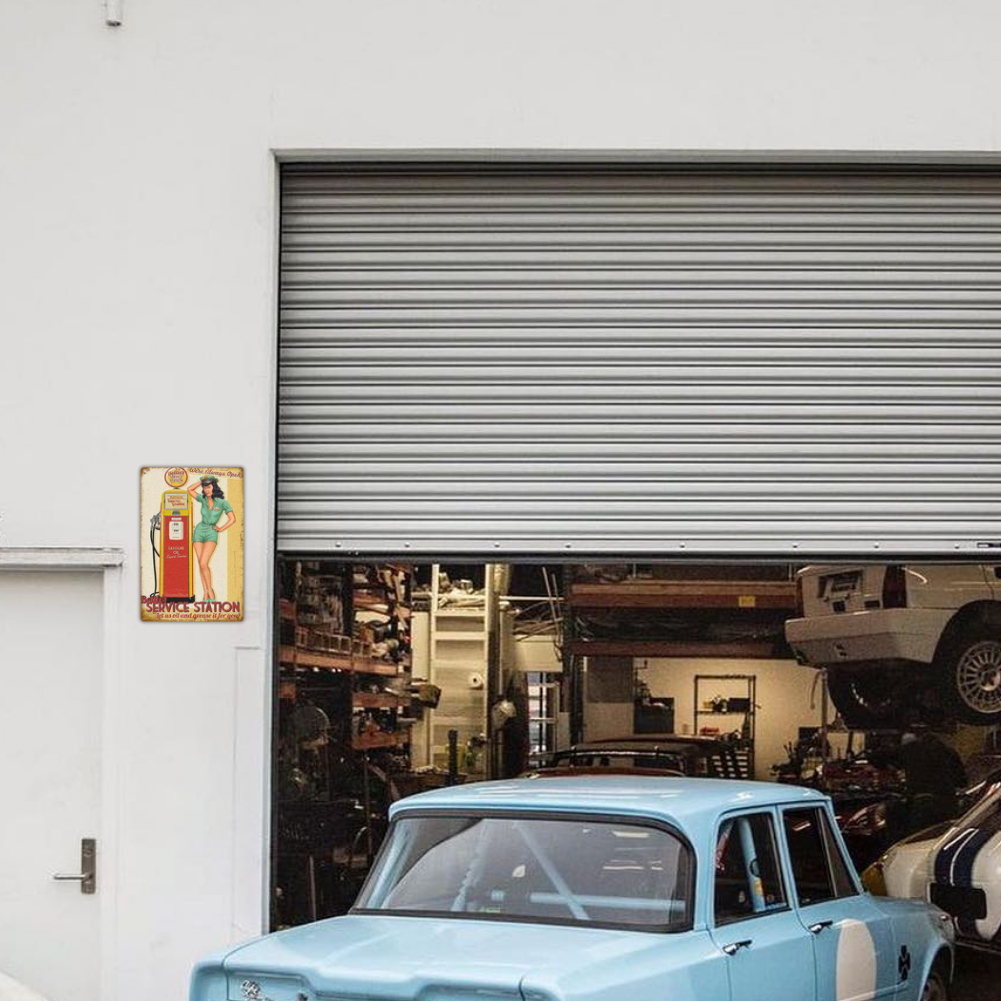 Bettie’s Service Station Pin-Up Tin Sign