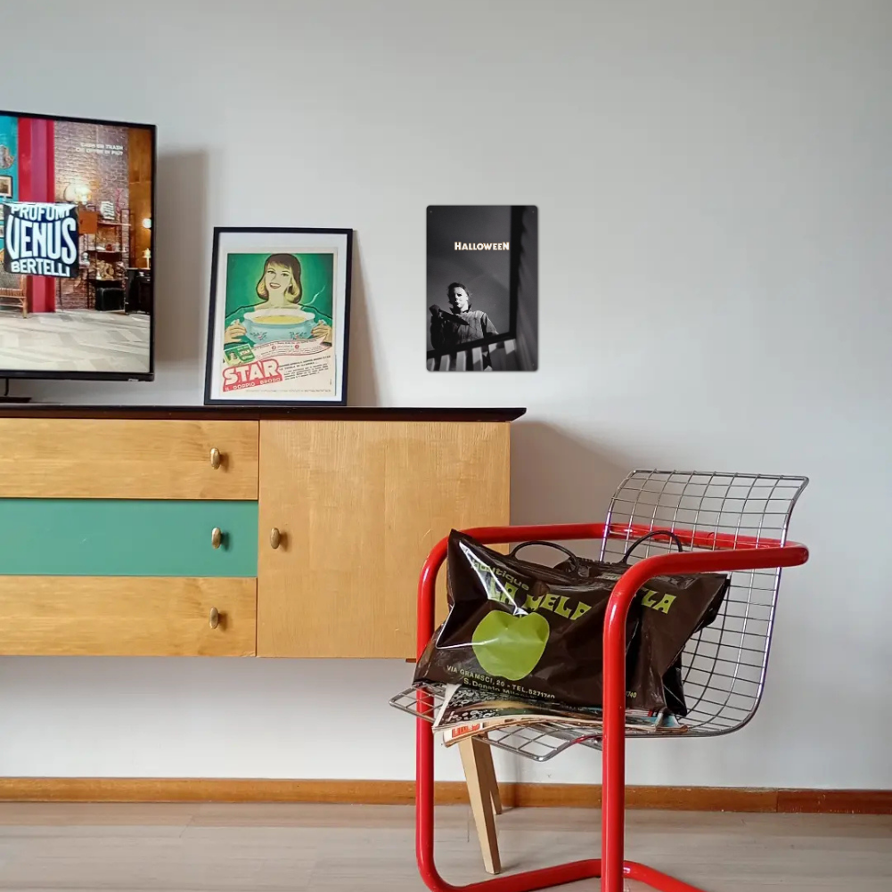 Halloween Michael Myers Staircase Tin Sign