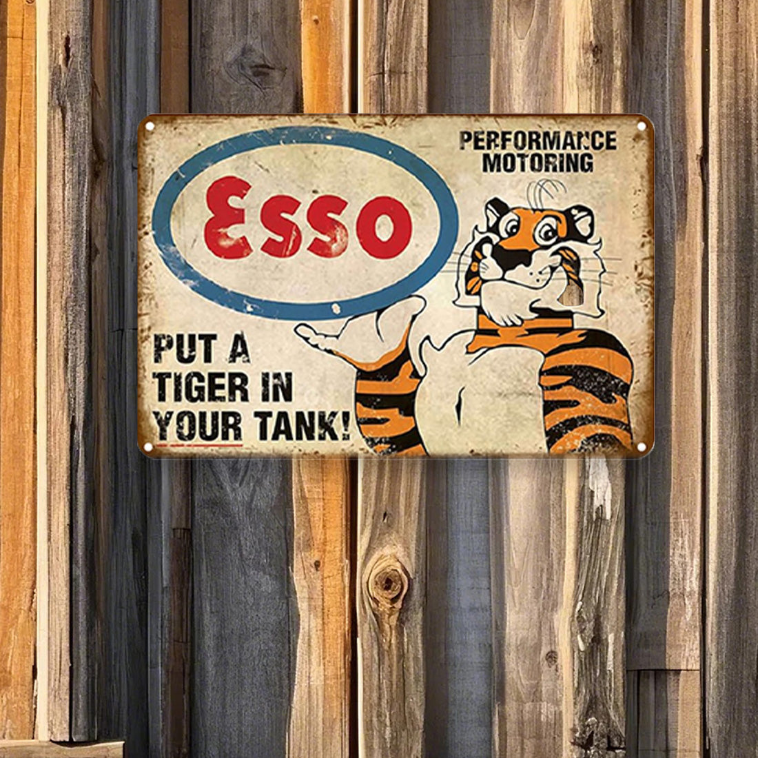 Esso Tiger Vintage Gas Station Sign