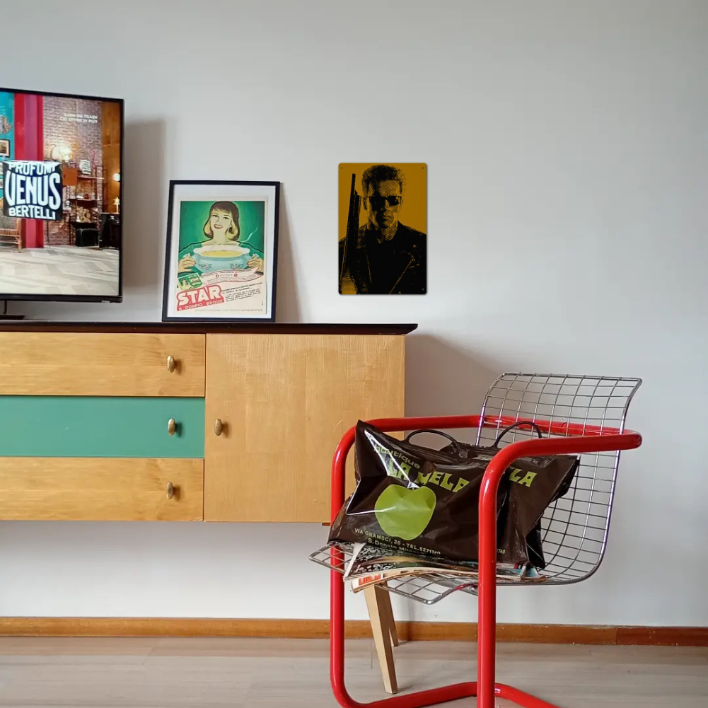 Arnold Pop-Art Halftone Portrait Tin Sign