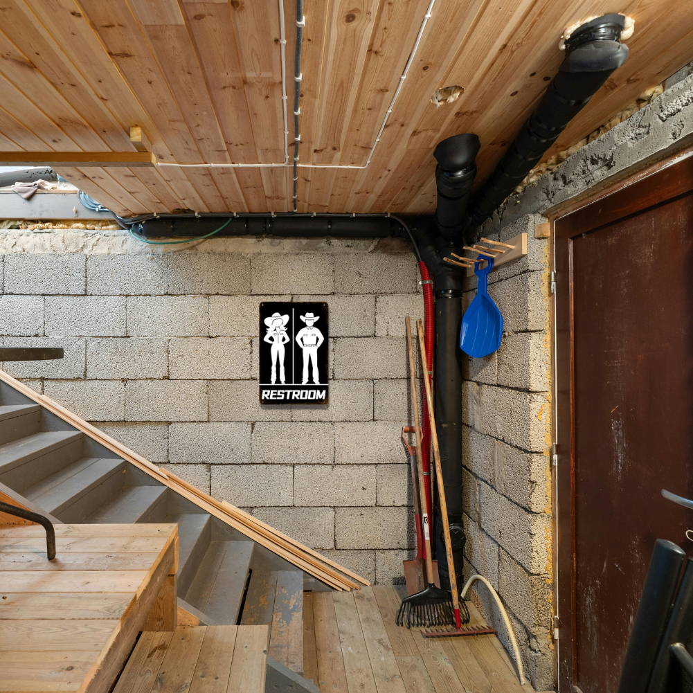 Restroom Cowboy & Cowgirl Silhouette