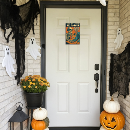 When It’s Almost Halloween — Spooky Skeleton Meme Poster