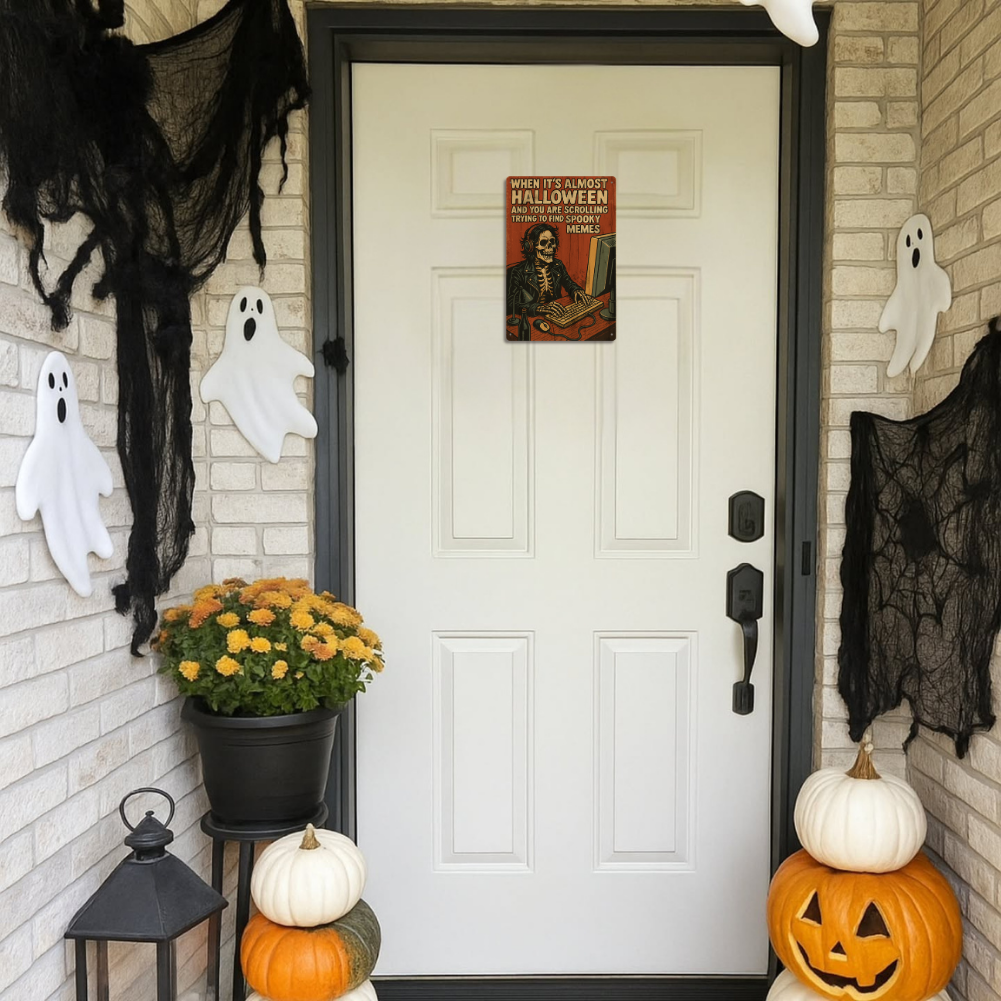 Almost Halloween — Rocker Skeleton Spooky Meme Poster