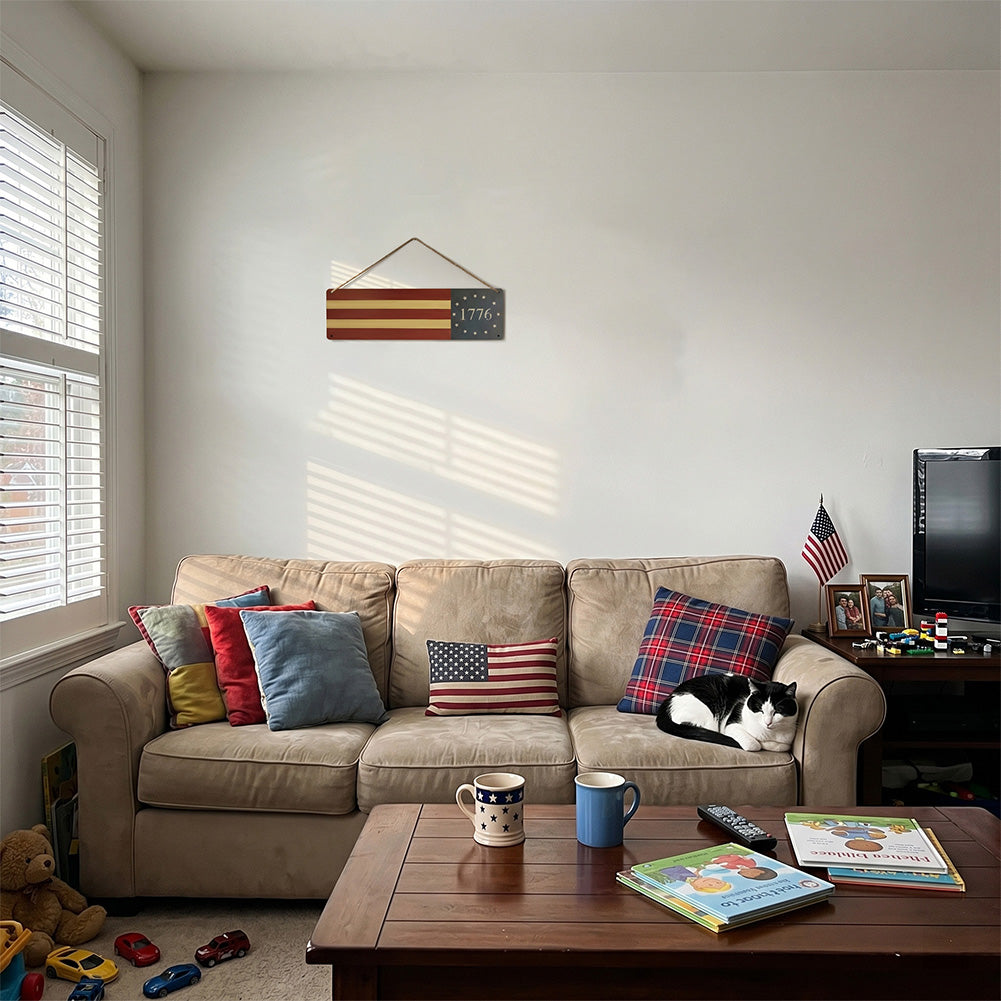 1776 Patriotic Flag Metal Sign – Americana Wall Decor for Porch