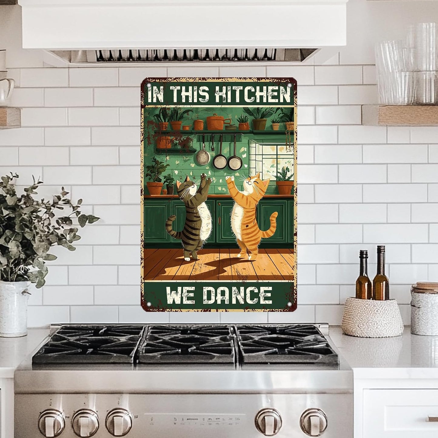 "In This Kitchen We Dance" Funny Cat