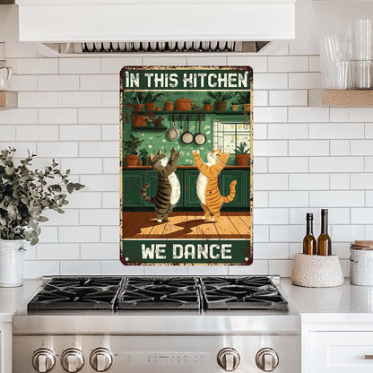 "In This Kitchen We Dance" Funny Cat