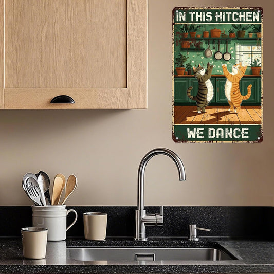 "In This Kitchen We Dance" Funny Cat