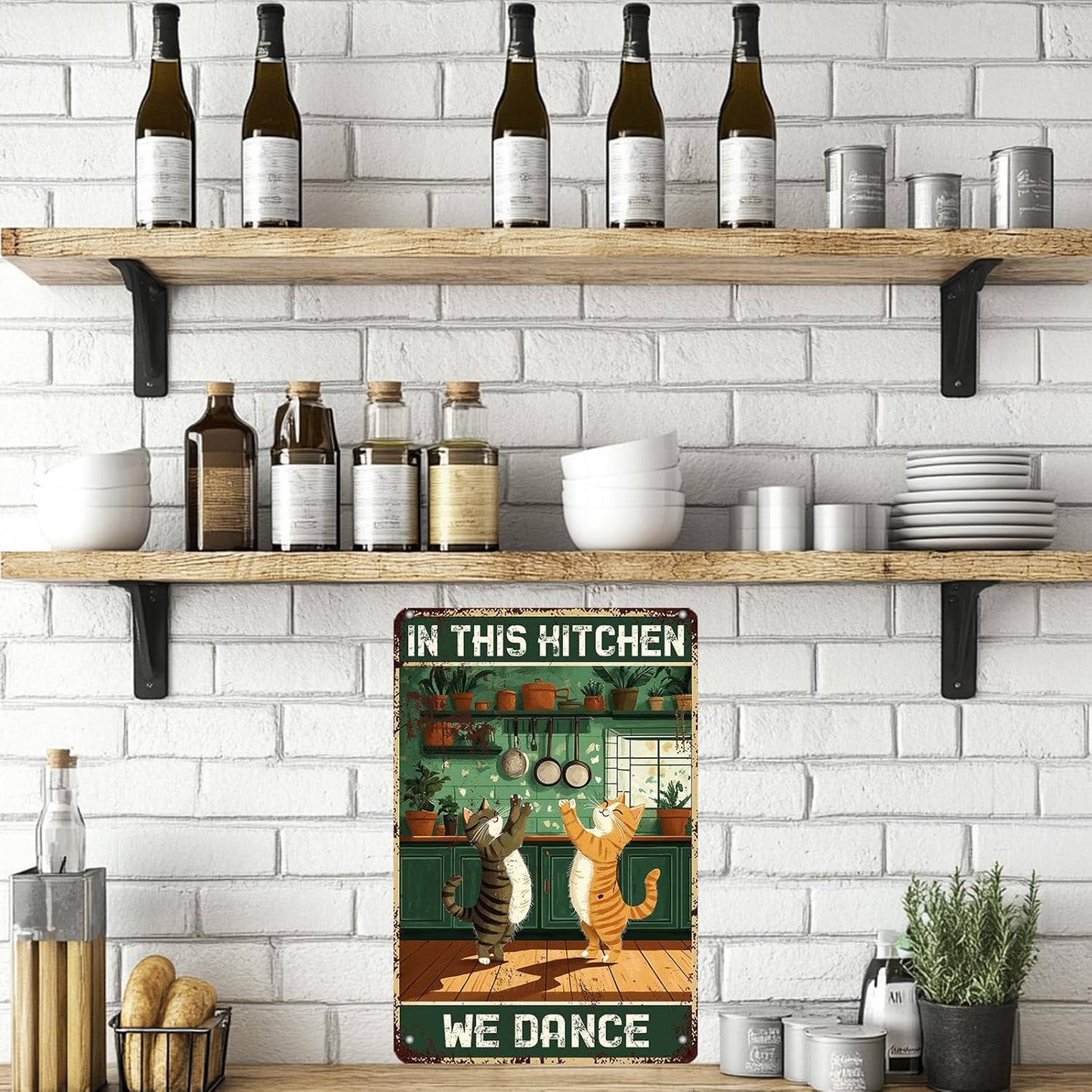 "In This Kitchen We Dance" Funny Cat