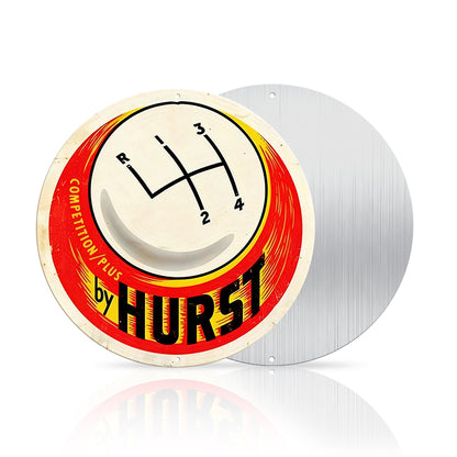 Hurst Competition Plus Round Metal Sign – Shift Pattern