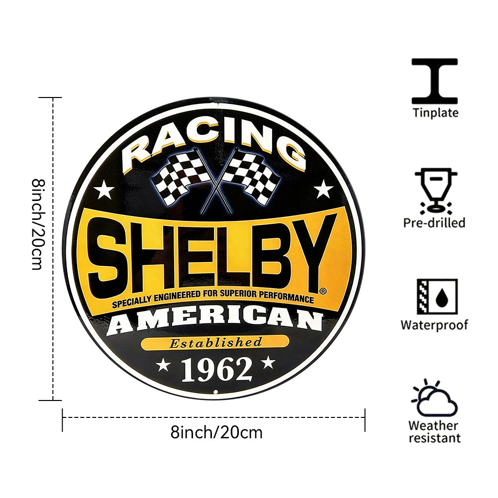 Shelby American Racing Round Metal Sign – Est. 1962