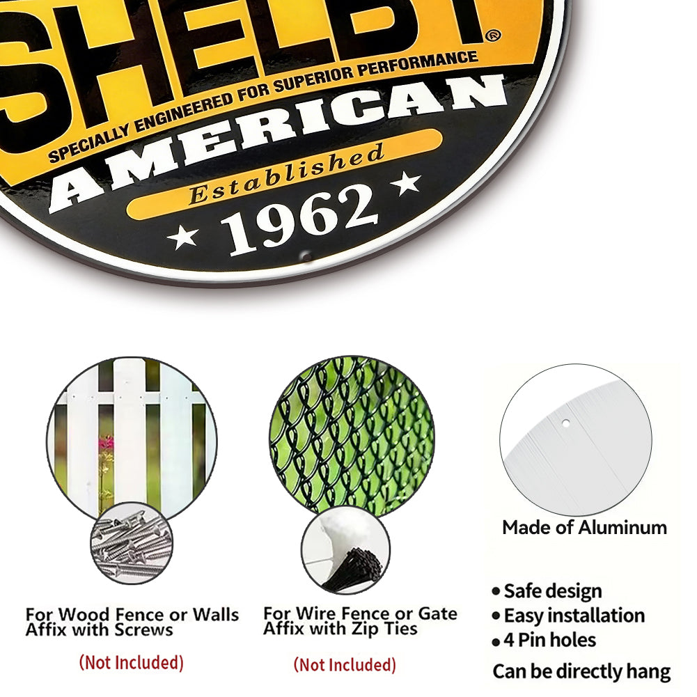 Shelby American Racing Round Metal Sign – Est. 1962